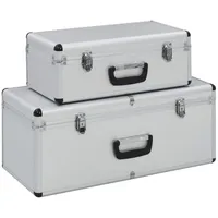 VidaXL Aufbewahrungskoffer 2 Stk. Silbern Aluminium