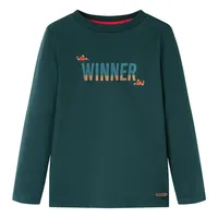 VidaXL - Kinder-Langarmshirt mit Winner-Aufdruck Dunkelgrün 116 84510