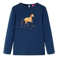 VidaXL Kinder Langarmshirt mit Pferd Langarm T-Shirt Jungen Kindershirt