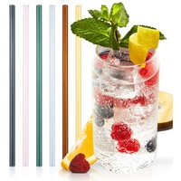 Sänger 6 tlg. Glasstrohhalme in Bunt / mehrfarbig |