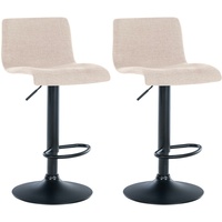 CLP 2er Set Barhocker Branford creme/Stoff