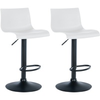 CLP 2er Set Barhocker Branford weiß/Kunststoff