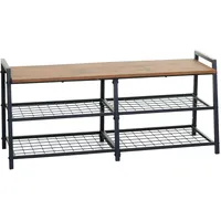Mendler Schuhregal HWC-A27, Schuhschrank Schuhablage Sitzbank, 4 Fächer Metall