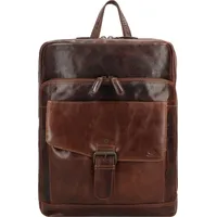 GREENBURRY Rugged Business-Rucksack Leder 39 cm Laptopfach braun