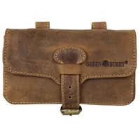 GREENBURRY Vintage Military Gürteltasche Leder 16 cm save brown