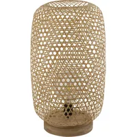 ETC Shop Stehleuchte Rattan Stehlampe Bambus Lampe natur, dimmbar