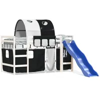 VidaXL Kinderhochbett mit Tunnel Weiß & Schwarz 80x200 cm