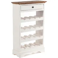DESIGN DELIGHTS Flaschenregal, Weiß, Holz, 55x85x23 cm, Wohnzimmer, Regale,