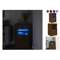 VidaXL Beistellschrank mit LED-Leuchten Braun Eiche Holzwerkstoff