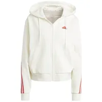 Adidas Damen Kapuzensweat Future Icons 3-Streifen, OWHITE/BRIRED, S