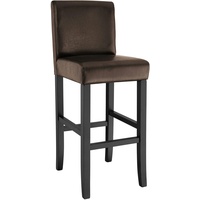 Tectake tectake® Barhocker gepolstert mit Rückenlehne, Stuhlbeine aus Massivholz,