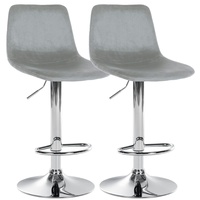 CLP 2er Set Barhocker Divo Samt I Höhenverstellbare Barstühle