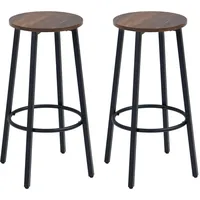 Homcom Barhocker, 2er-Set Barstühle mit Fußstütze, Tresenhocker mit Stahlgestell,