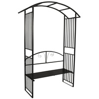 DEGAMO Rosenbogen AVIGNON 220x155cm mit Sitzbank, Metall schwarz