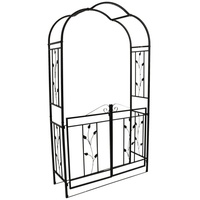 DEGAMO Rosenbogen MONTPELLIER 220x120cm mit Torpforte, Metall schwarz in