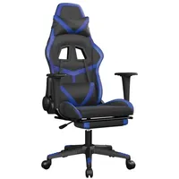 VidaXL Gaming-Stuhl mit Fußstütze Schwarz und Blau Kunstleder Modell
