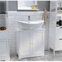 Mondeer Waschbeckenunterschrank Unterschrank Badschrank Türen 2 Fächer Badezimmerschrank -