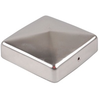 Baumarktplus Pfostenkappe Edelstahl 91 mm Pyramide Abdeckkappe für Pfosten