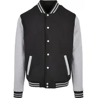 Build Your Brand Basic College Jacke Black / Heather