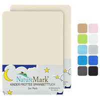 NatureMark 2er Pack Kinder FROTTEE Spannbettlaken, Spannbetttuch kuschelig weich,