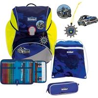 Scout Alpha DIN Blue Police - Schulranzen-Set 4-teilig