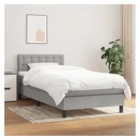VidaXL Boxspringbett mit Matratze Hellgrau 80x200 cm Stoff