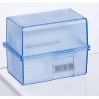 HAN A8 Karteikasten DIN A8 für 300 Karteikarten blau-transparent