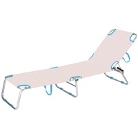 Marbueno summer Marbueno Klappbare Sonnenliege Aluminium Beige/Blau Sortiert Strand