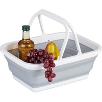 Relaxdays Faltkorb mit Henkel, 8 L, tragbarer Picknickkorb, Camping