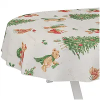 ANRO Wachstuchtischdecke Weihnachts Tischdecke abwaschbar Wachstuch Weihnachten Wachstischdecke Teddybär