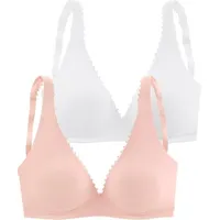 PETITE FLEUR Bralette-BH Damen rosé+weiß Gr.90D