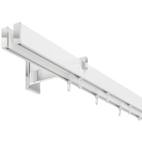 DécoProfi Gardinenstange Innenlauf 2-läufig Set Long rechteckig Weiß/Verchromt I