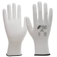 AS Arbeitsschutz Nitras Nylon-PU-Handschuhe, weiß | Gr. 6