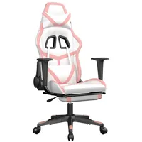 VidaXL Gaming-Stuhl mit Fußstütze Weiß und Rosa Kunstleder Modell