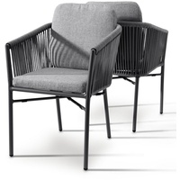 Destiny Lucca Set stapelbar, Aluminium Rope, grau