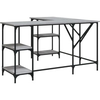 VidaXL Schreibtisch Grau Sonoma 139x139x75 cm Holzwerkstoff