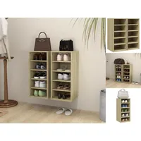 VidaXL Schuhschränke 2 Stk. Sonoma-Eiche 31,5x35x70 cm Holzwerkstoff