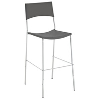 CLP Barhocker Genua Metall-Gestell in Chromoptik, stapelbar grau