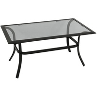 DEGAMO Beistelltisch ZAGREB 102x61x48cm, Stahl schwarz + Glas grau