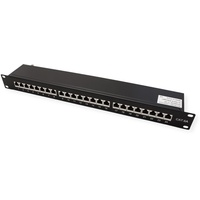 Value Kat.6A (Class EA) 19"-Patchpanel 24 P, geschirmt schwarz