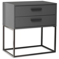 SchlafKONTOR Nachtkommode SUNA Kommode, Nachttisch, Nachtschrank, Graphit, Schwarz, Kunststoff,