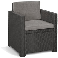 ALLIBERT Victoria - Monaco Sessel Anthrazit Inkl. Kissen -