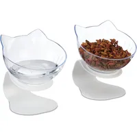Relaxdays Katzennapf erhöht, 2er Set, Futternapf, 500ml, HxBxT: 15x13x15