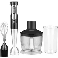 Lafe Rührbesen-Set BRK003A, Stabmixer, Schwarz, Silber, Transparent, Weiss