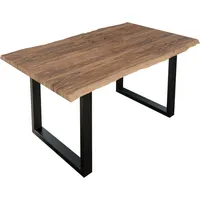 Möbelliebling Esstisch Baumkante massiv Akazie stone 160 x 85