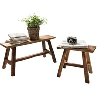 Main Möbel Bank/Blumenhocker 50cm Massivholz recyceltes Holz