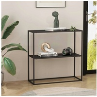 [en.casa] Konsolentisch Strömstad 80x80x26cm Schwarz, matt