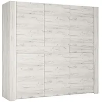Lomadox Kleiderschrank 3-türig, weiß