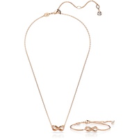 Swarovski Hyperbola Set, Rosé Vergoldete Halskette und Armband mit