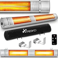 TRESKO Heizstrahler 3000W Silber mit Fernbedienung & Abdeckung Wärmestrahler